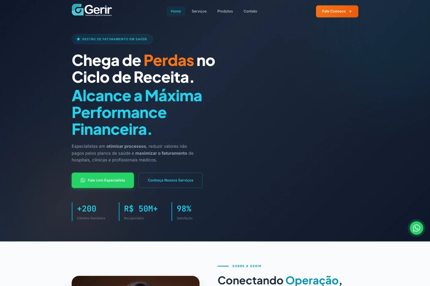 Gerir — Landing page