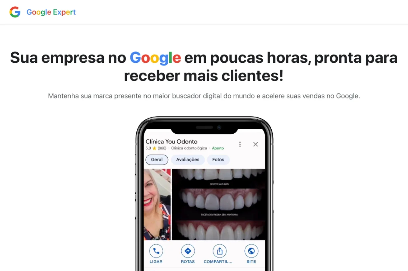 Google Expert — Landing page