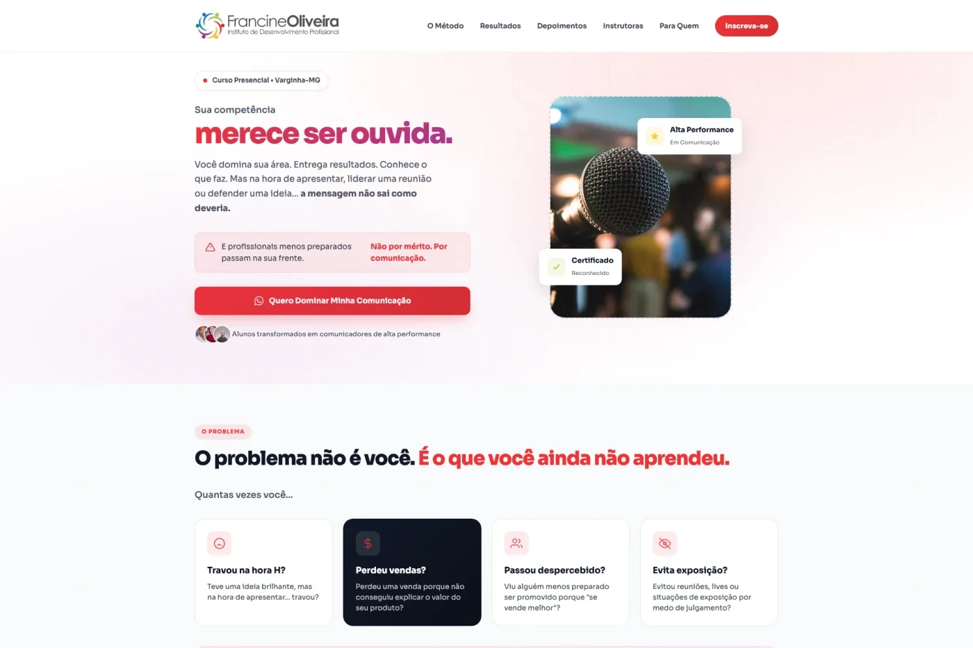 Instituto Francine — Landing page