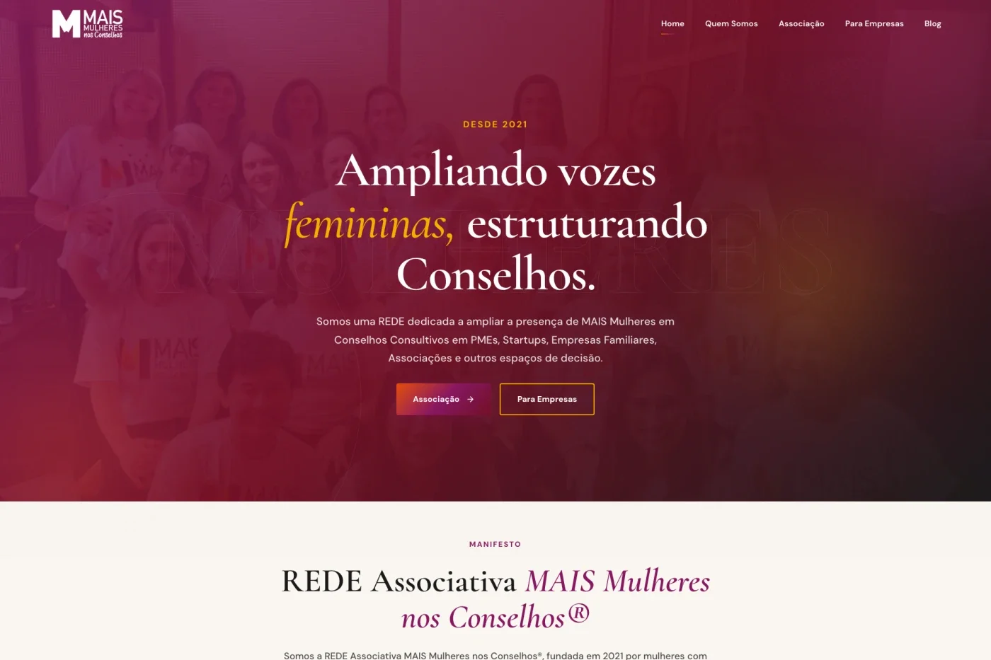 Mais Mulheres — Landing page