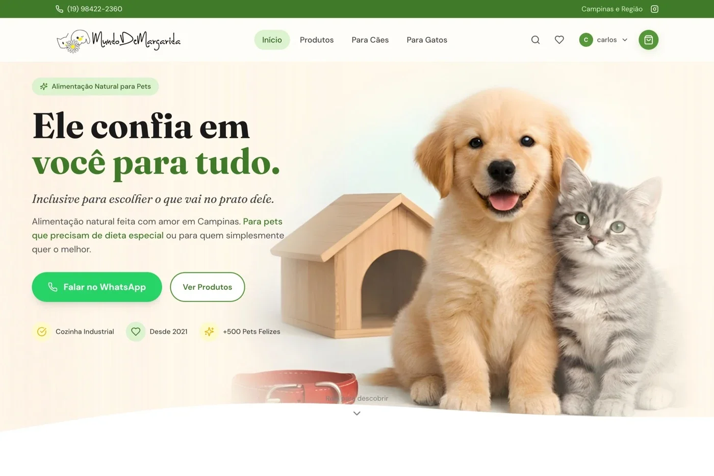 Mundo de Margarida — Landing page