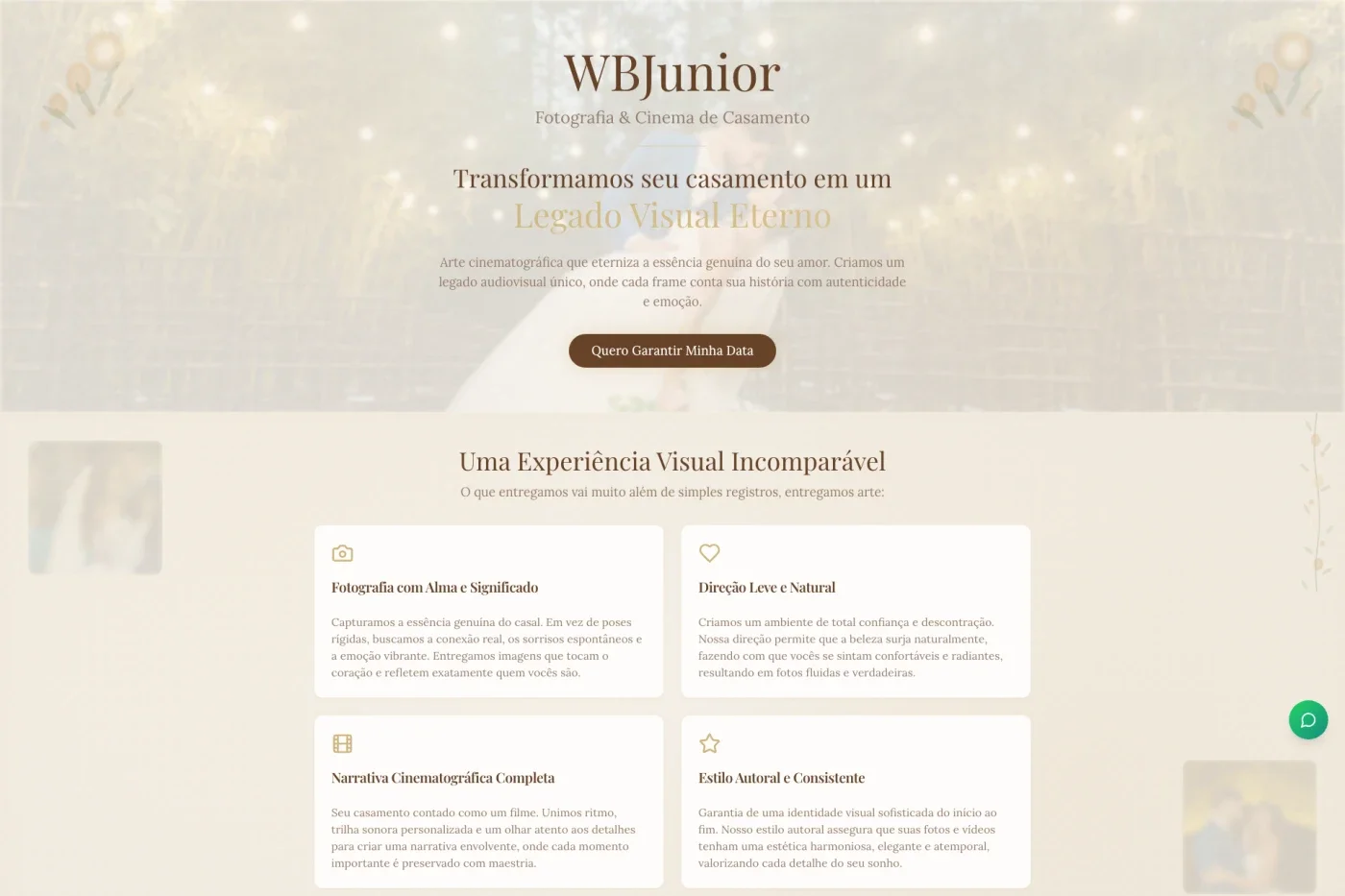 WB Junior — Landing page