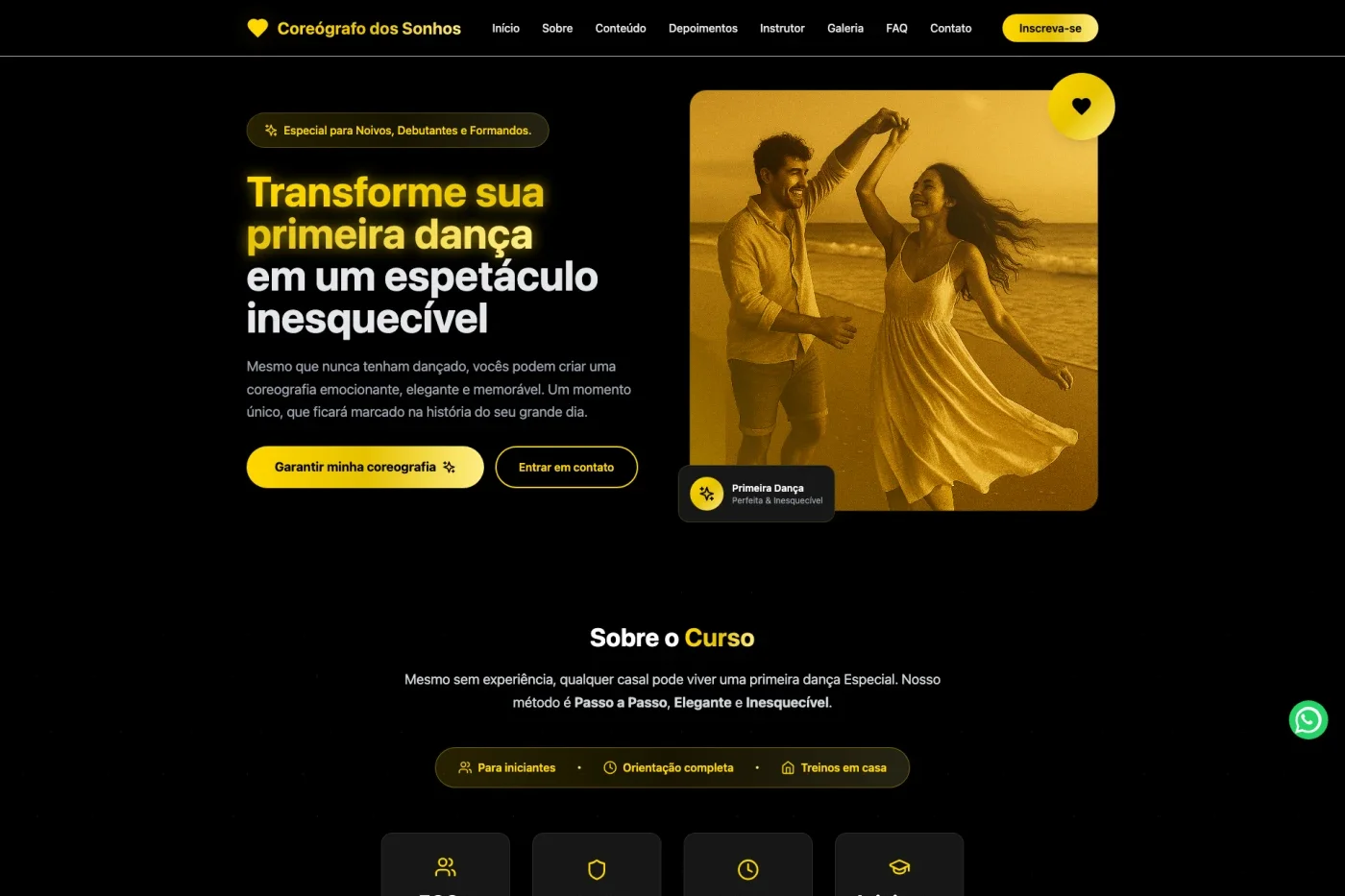 Coreógrafo dos Sonhos — Landing page